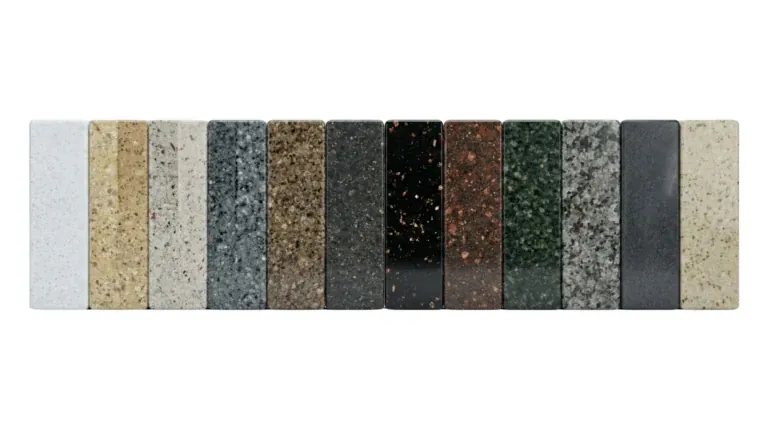Amostras de cores e padrões de pedras